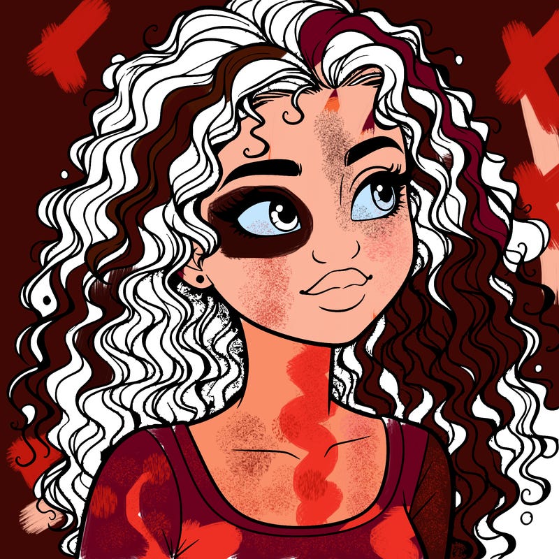 realistic girl with curly hair