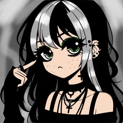 goth anime girl
