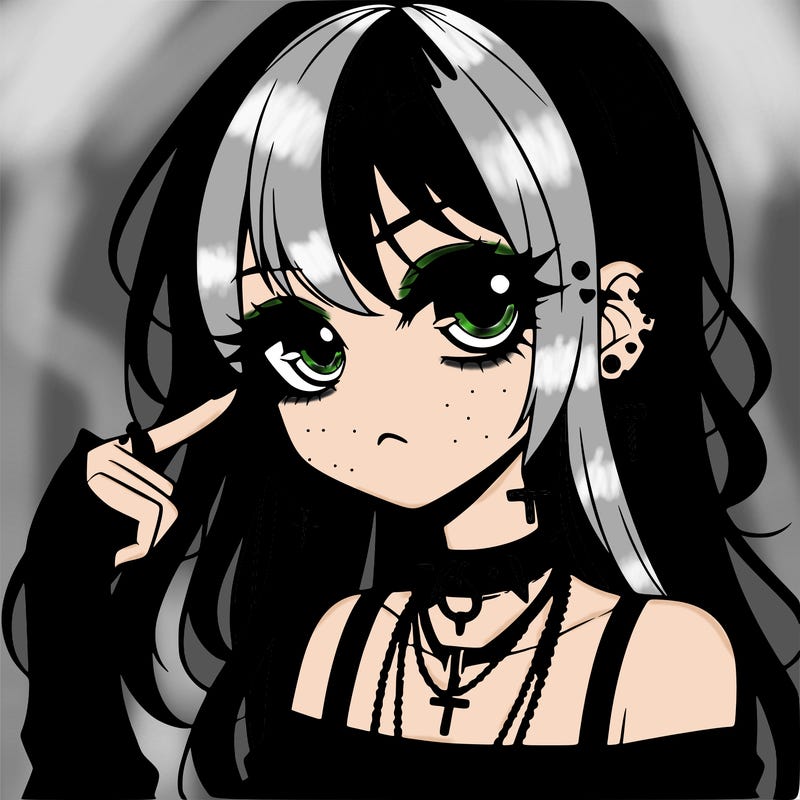 goth anime girl