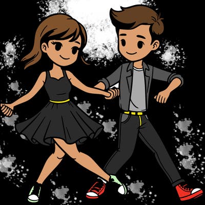 girlfriend and boyfriend dancing together