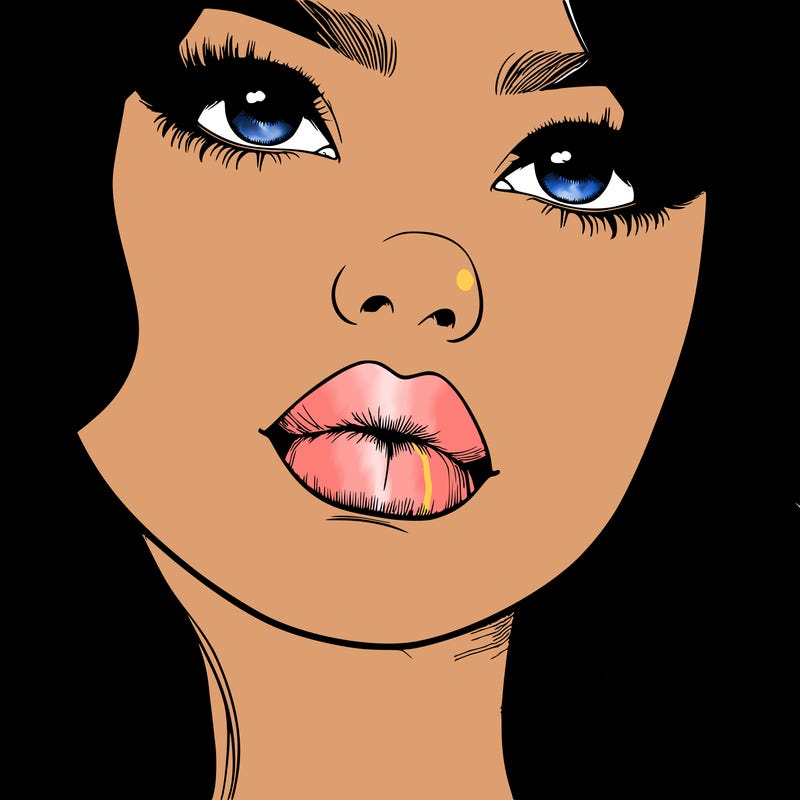 really realistic girl with lips