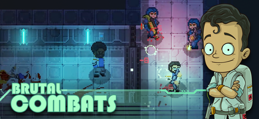 EnduranceのピクセルアートSFホラーゲームでの残忍な戦闘のゲームプレイ。