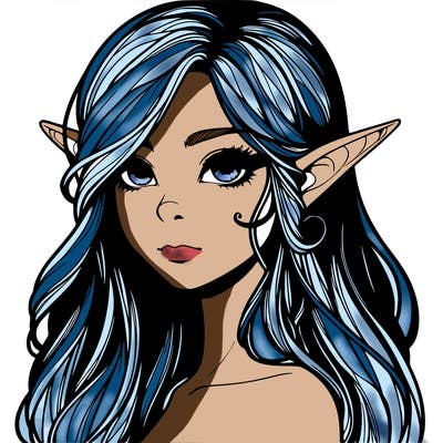 elf girl realistic dark fantasy