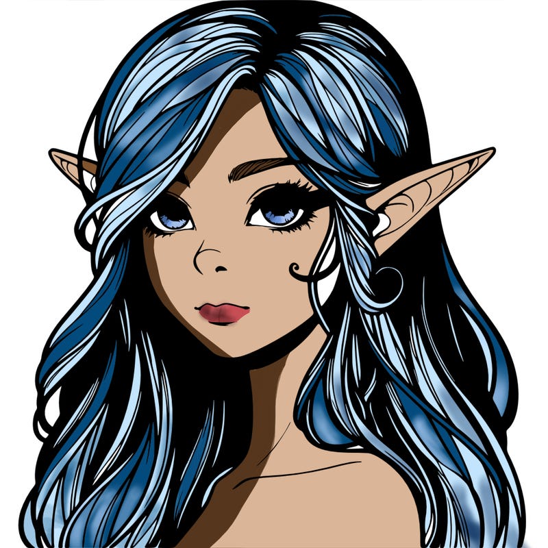 elf girl realistic dark fantasy