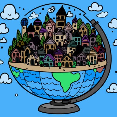 little globe full of a hole town