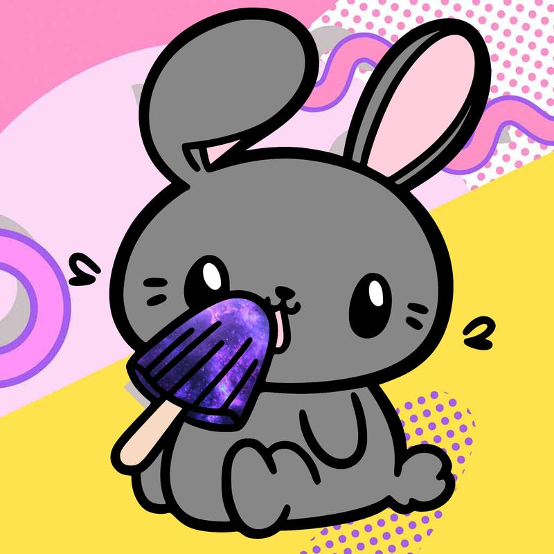 bunny eating a popsicle