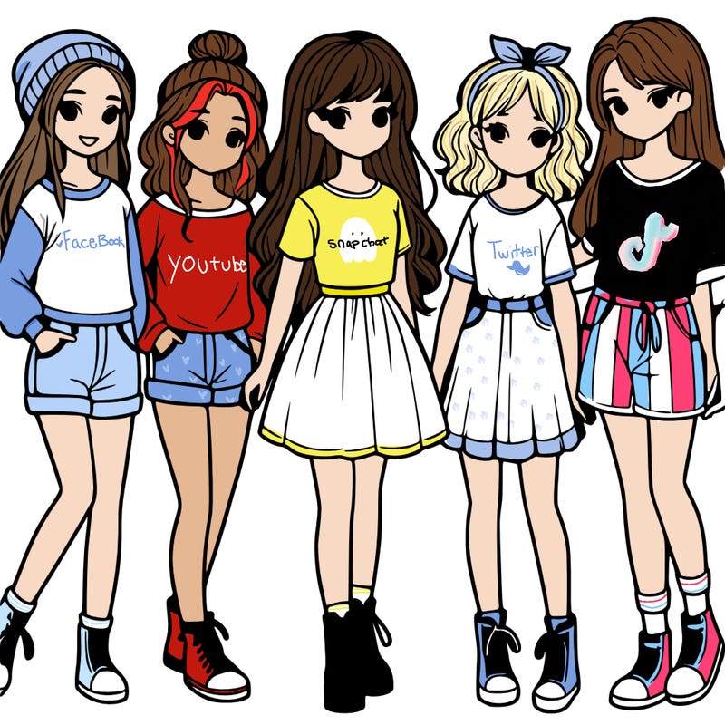 a group of five girls