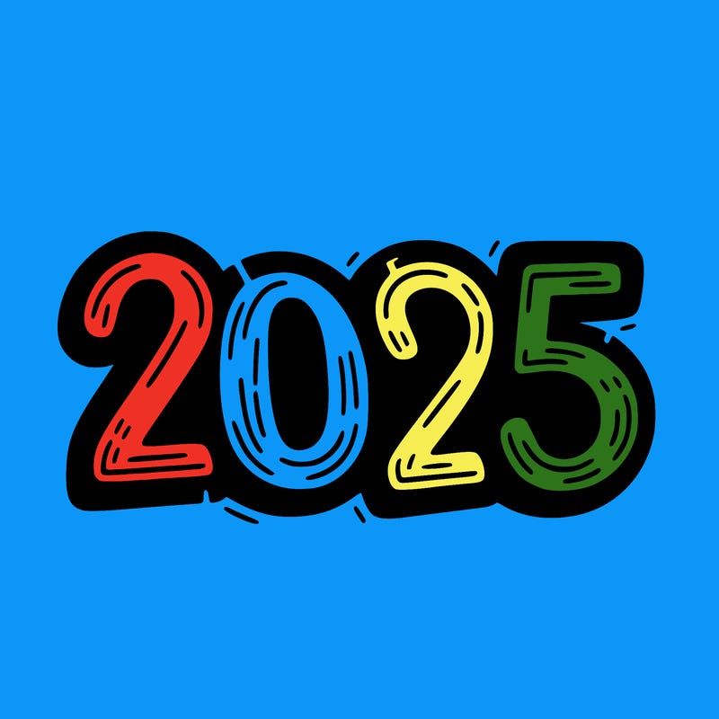 one line scrawled numbers sketch design “2025”