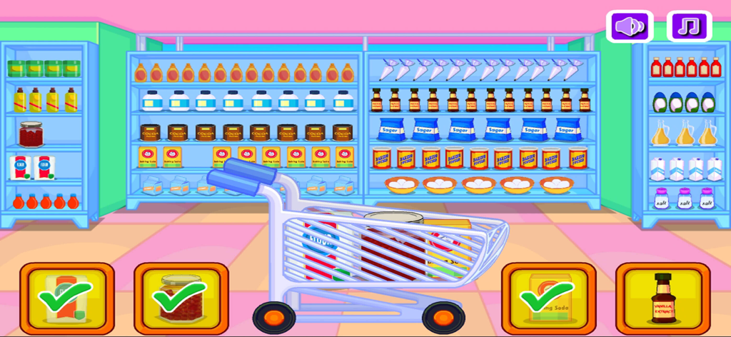 Baking black forest cake games - Shopping for ingredients in the baking black forest cake game