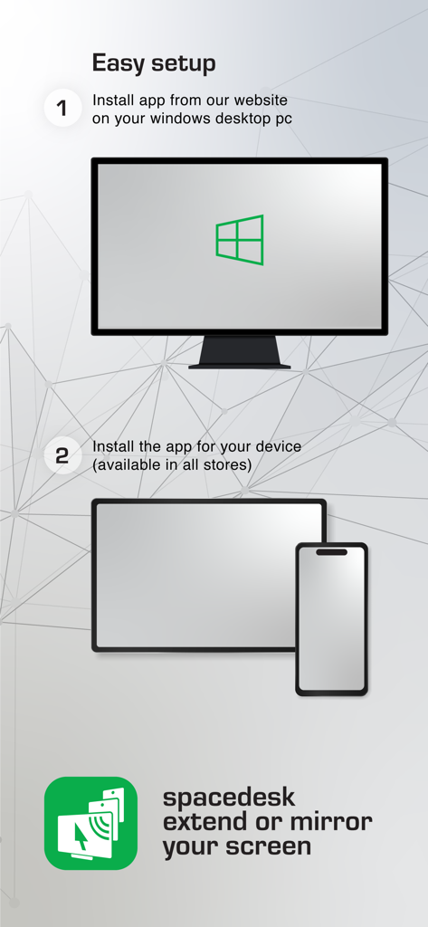 Step by step instructions to set up spacedesk for Windows PC and mobile devices