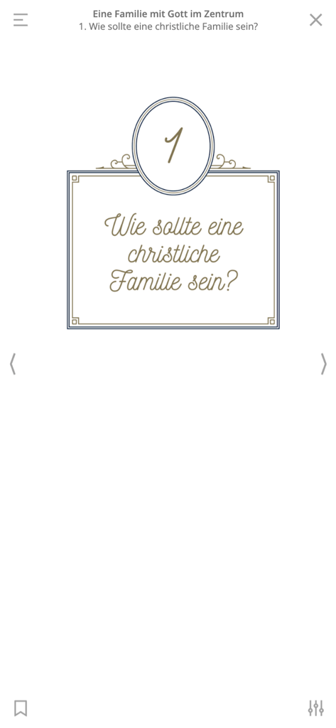 Christliche Medien - E-Book-Reader-Bildschirm zeigt eine Titelseite über christliche Familienwerte