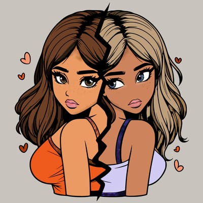 realistic girl split