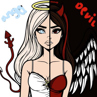 devil vs angel realistic girl