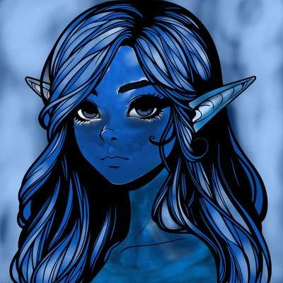 elf girl realistic dark fantasy