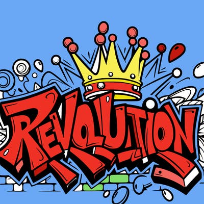graffiti of the word: revolution