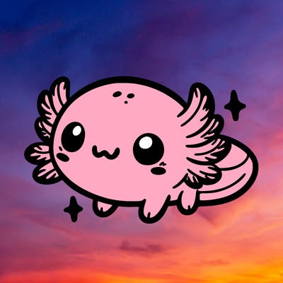 cute easy baby axolotl