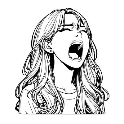 screaming realistic, girl