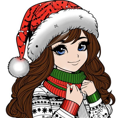 realistic christmas girl