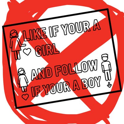 like if your a girl and follow if your a boy