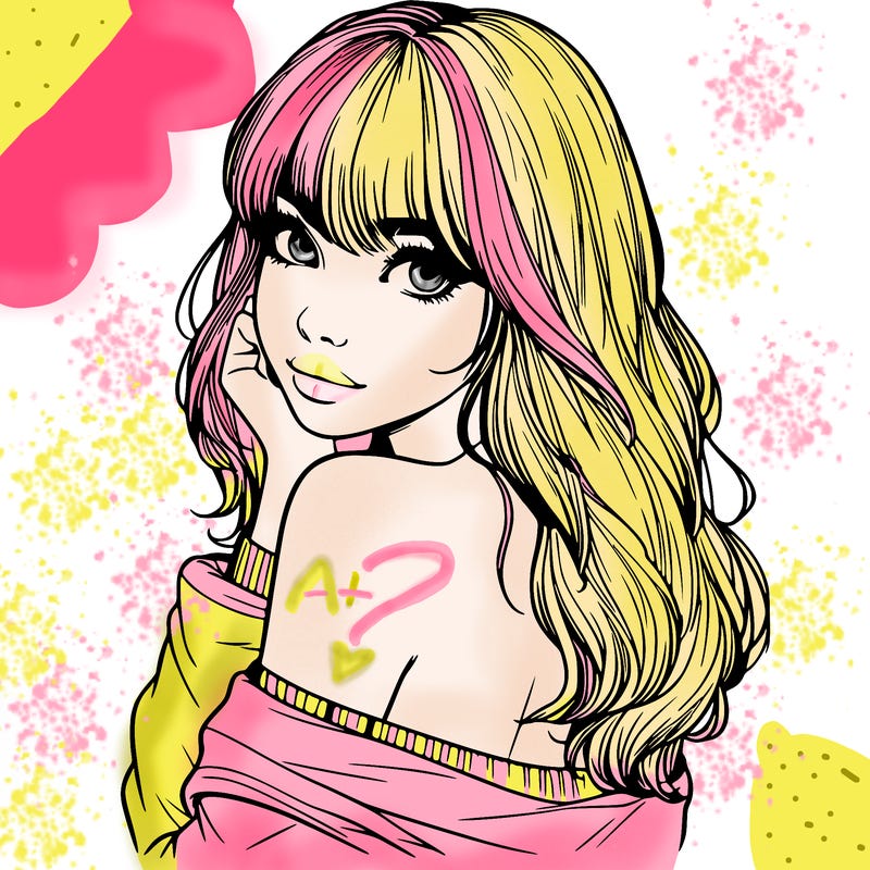 realistic girl with bangs looking over her shoulder