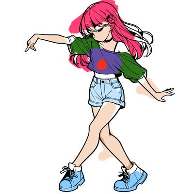 realistic girl danceing