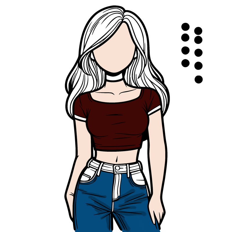 girl with a crop top and jeans