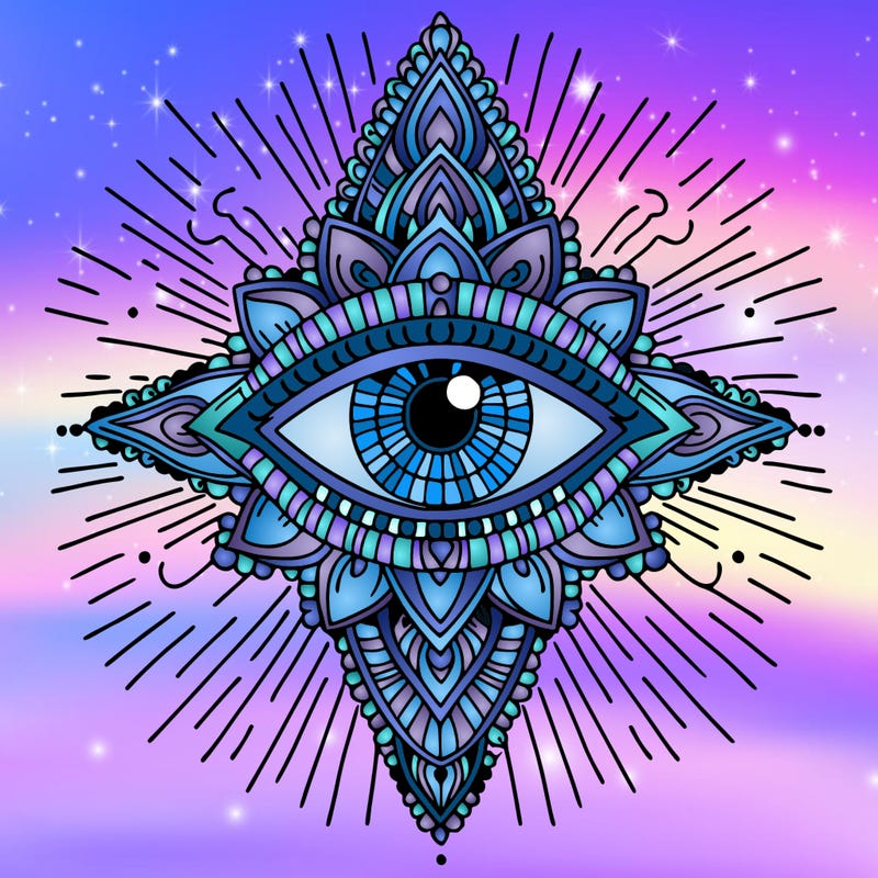 a beautiful distinguished spiritual third eye that's a serenity feely from the heart