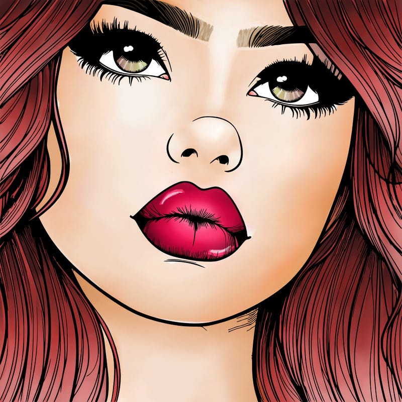 really realistic girl with lips