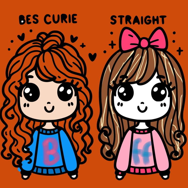 bestie curly hair and straight hair and straight hair