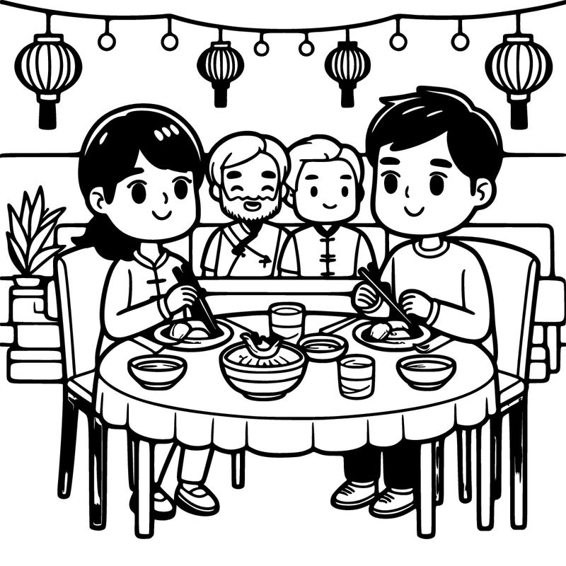 two couples dining together at a chinese restaurant