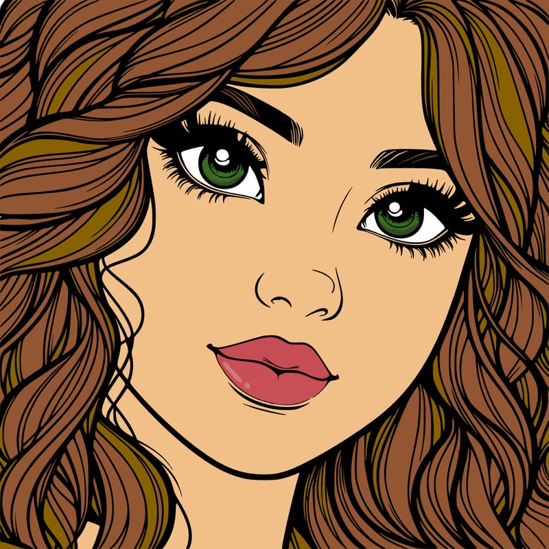 beautiful realistic girl close up to the camera with wavy hair,