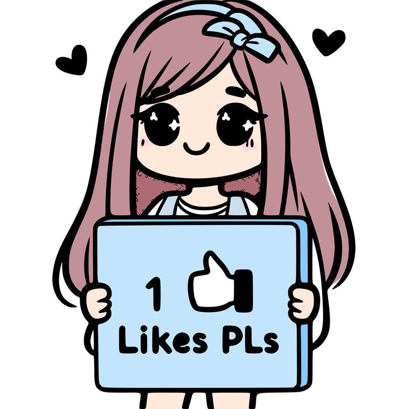 girl holding a sign saying 10 likes pls