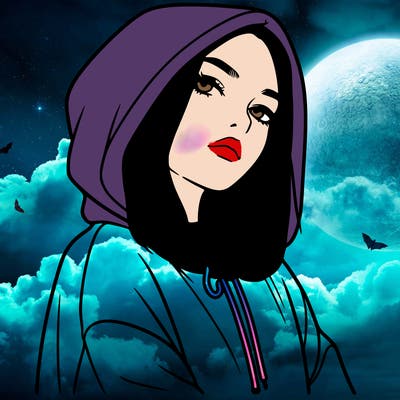 a realistic girl in a hoodie