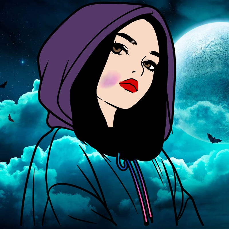 a realistic girl in a hoodie