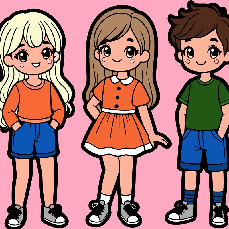 three girls and 1 boy