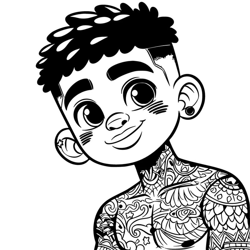 black boy with tattoos