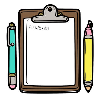 blank clip board with pen