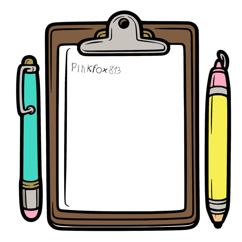 blank clip board with pen