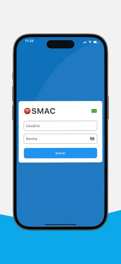 SMAC - SMAC天気監視アプリのログイン画面。ユーザー名とパスワードのフィールドが表示されています。