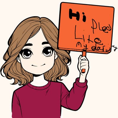 realistic girl holding up a sign