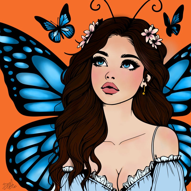 butterfly fairy realistic girl