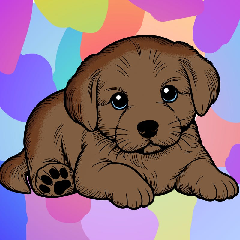 a cute realistic puppy