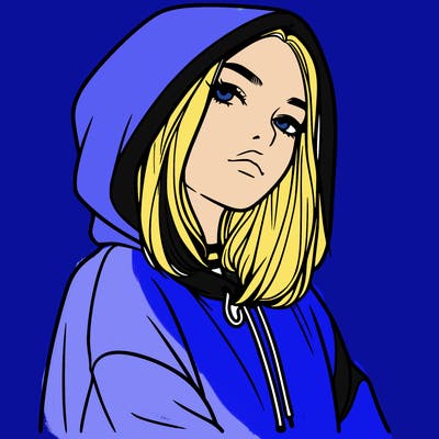 a realistic girl in a hoodie