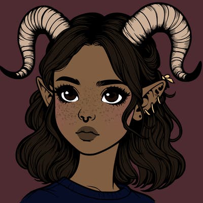 girl with horns realistic