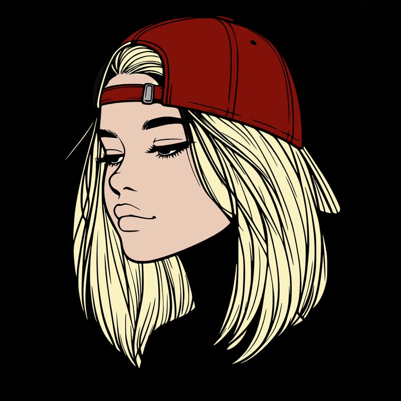 realistic  girl with a backwards hat