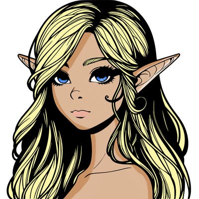 elf girl realistic dark fantasy