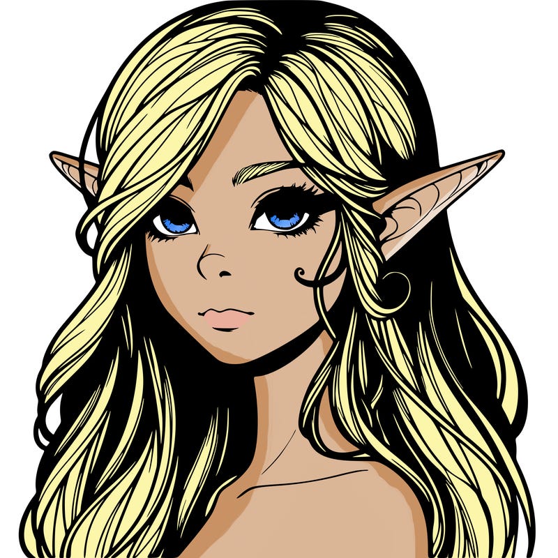 elf girl realistic dark fantasy