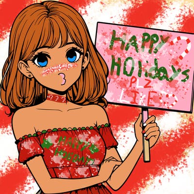 realistic pretty girl holding blank sign