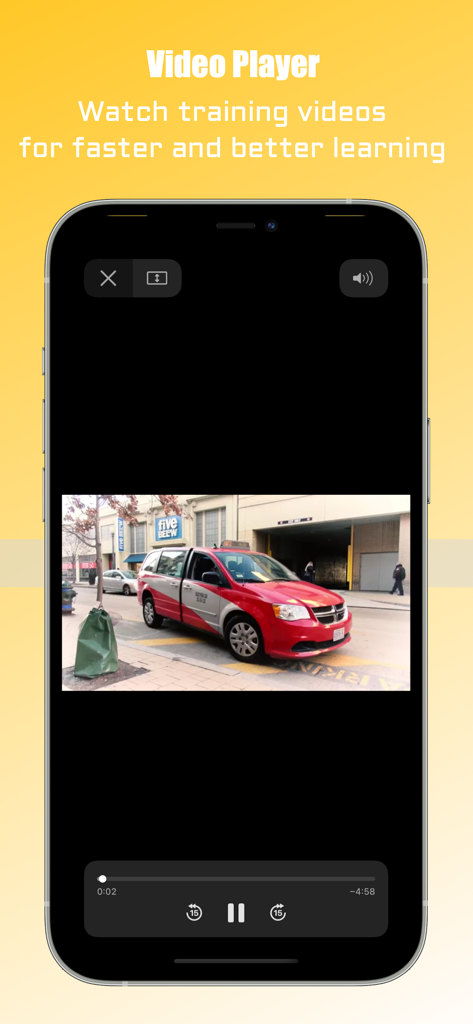 VOA English Learning - Interface du lecteur vidéo de l'application VOA English Learning pour des vidéos de formation éducatives