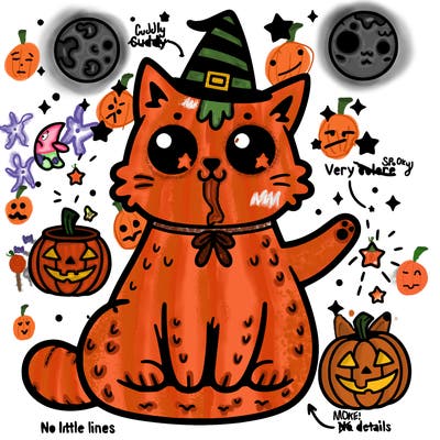 cuddly magical spooky cat